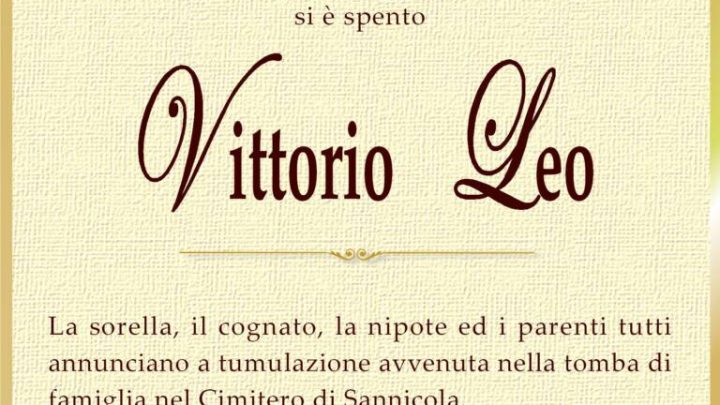 È morto Vittorio Leo