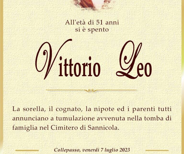 È morto Vittorio Leo