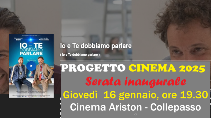 “Io e te dobbiamo parlare” con Siani e Pieraccioni per la serata inaugurale di “Progetto Cinema 2025” (giovedì 16 gennaio, ore 19.30, Cinema Ariston)