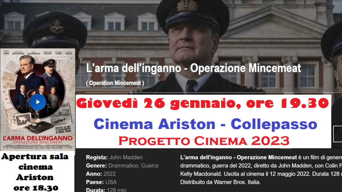 Progetto Cinema 2023: “L’arma dell’inganno” di John Madden (26 marzo, ore 19.30, Cinema Ariston)